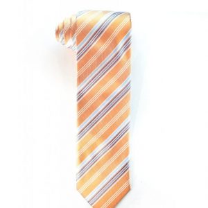 Made in Italy Striped Orange Tie