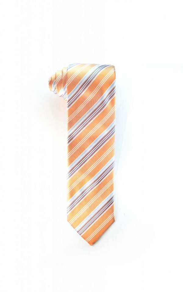 Made in Italy Striped Orange Tie