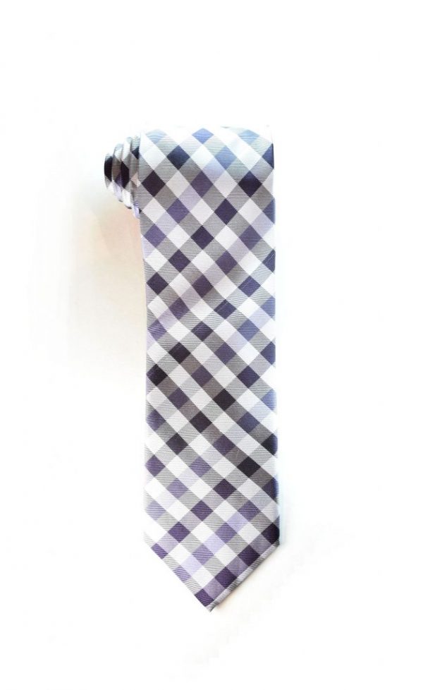 Checked Purple Tie