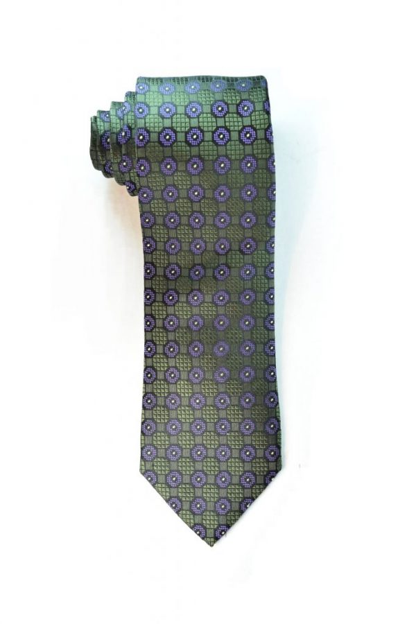 Olive / violet Tie
