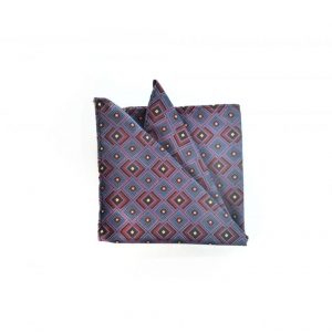 Reddish/Blue Pocket Square