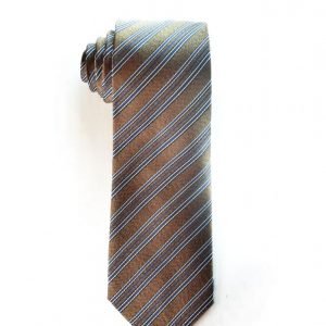 Brown/ Blue Striped Tie