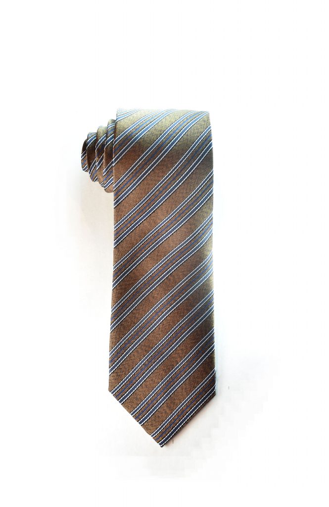 Brown/ Blue Striped Tie