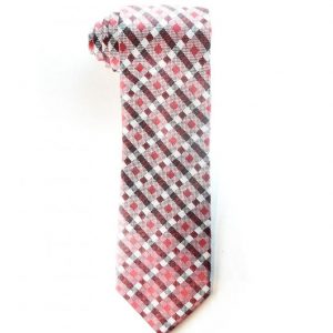 Red white Checked Tie