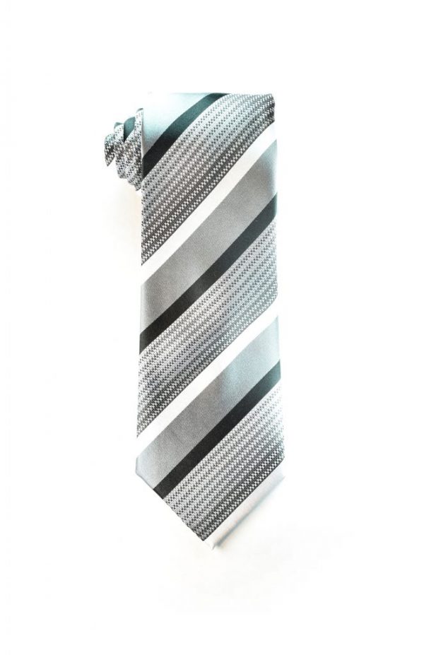 Silver Striped Tie