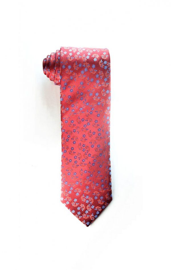 Made in Italy Red Flower Tie