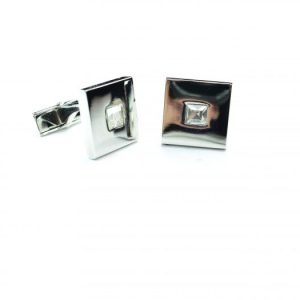 Silver Crystal Cufflinks