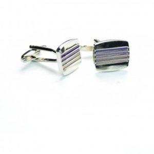 Striped Purple Cufflinks