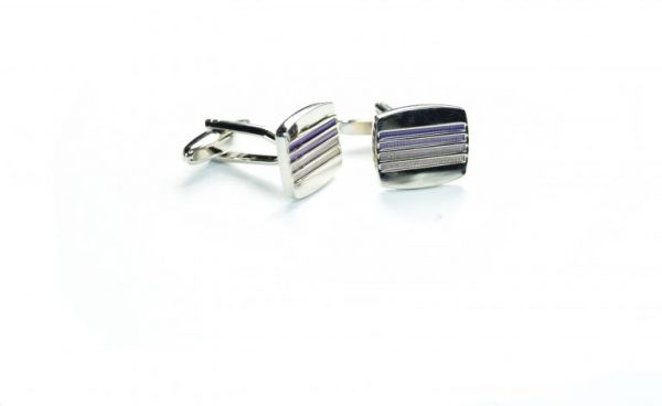 Striped Purple Cufflinks