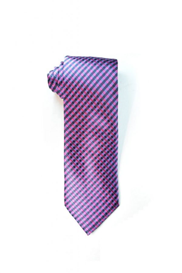Checked Pink/Purple Tie