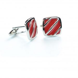 Diagonal Red Cufflinks