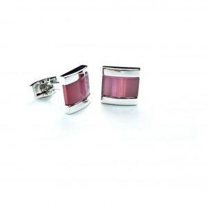 Pink Silver Cufflinks