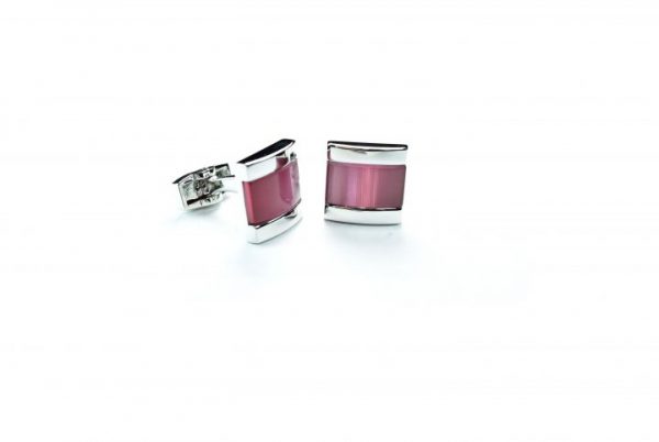 Pink Silver Cufflinks