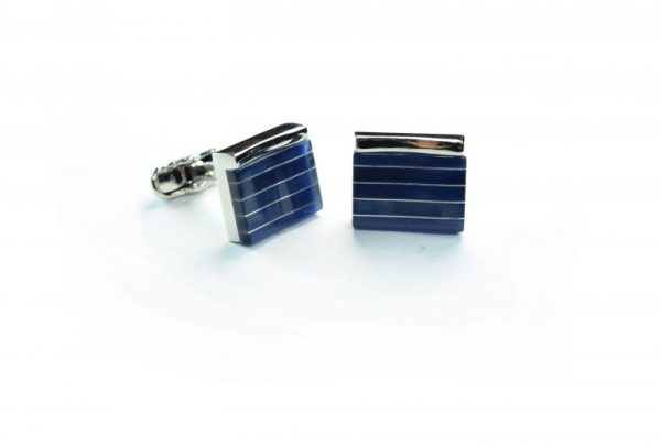 Striped dark blue Cufflinks