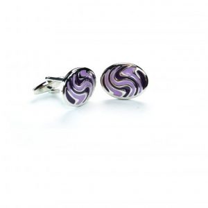 Curved Striped Cufflinks