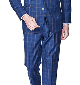 Blue Check 3 Piece Suit Slim Fit