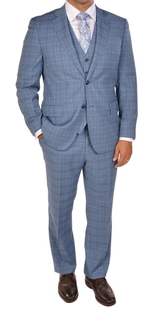 Blue Prince of Wales 3 Piece Suit - Image 2