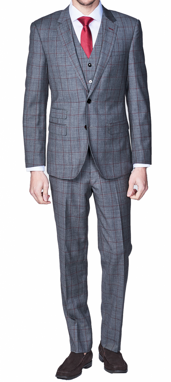Medium Grey Window 3 Piece Suit