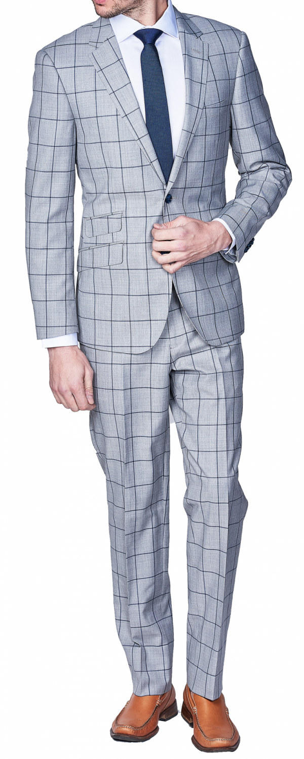 Lite Grey Window Suit Slim Fit