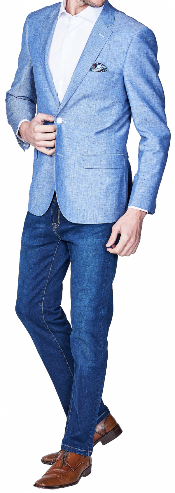 Lite Blue Linen Sport Jacket