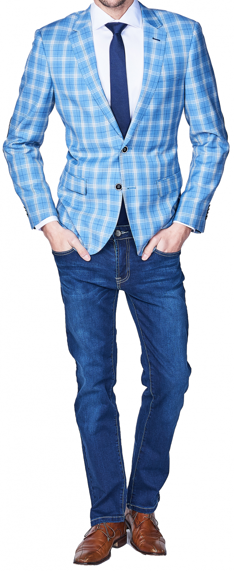 Lite Blue Check Sport Jacket