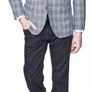 Grey Linen Check Sport Jacket